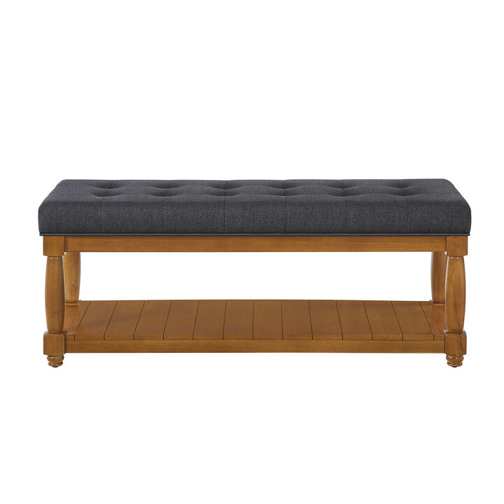 Resort Linen Solid Wood Bench