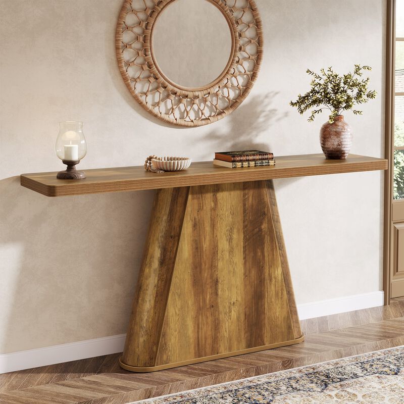 Farmhouse Sofa Console Table for Behind Couch, Entryway Table-Rustic Brown image number 1