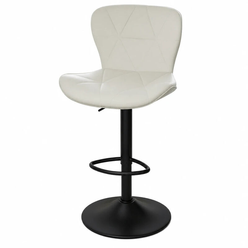 Faux Leather Swivel Bar Stools Set of 2, Adjustable Counter Height Kitchen Chairs, Iron Frame High Backrest 360&deg; Barstools for Kitchen Counter, Outdoor image number 0