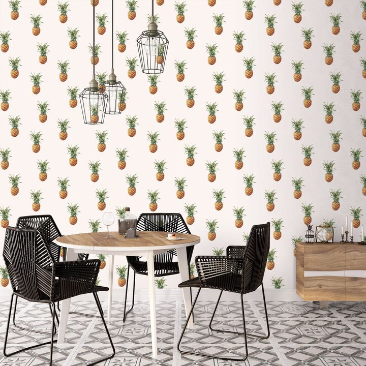 Just Kitchens Pineapples Yellow Wallpaper G45452