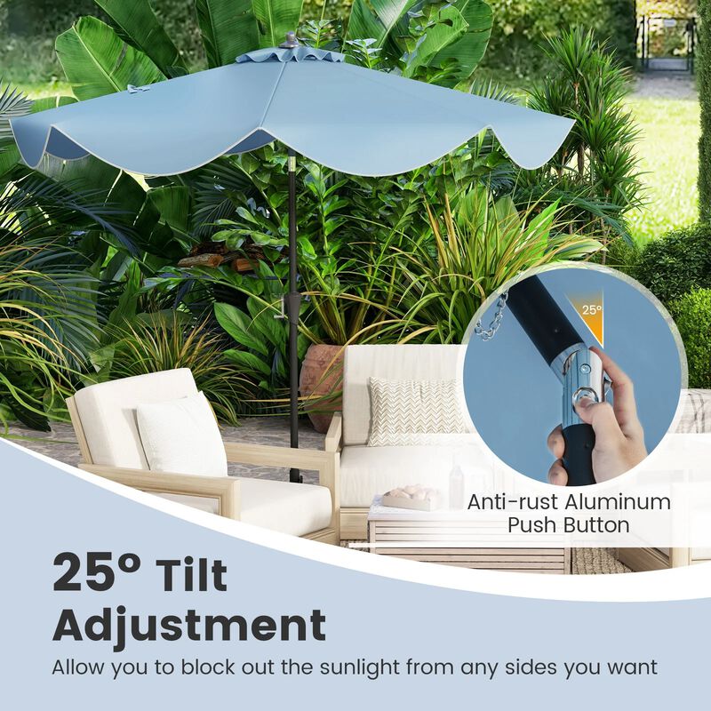 Mondawe 9 FT Patio Umbrella with Crank Handle and Push Button Tilt