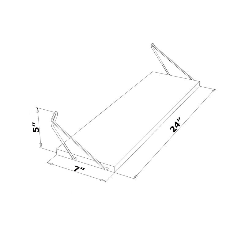 Altai Floating Wall Decor Wall Mounted Rustic Decorative Hanging Metal Bracket Triple Shelves for Books, Walnut/Chrome