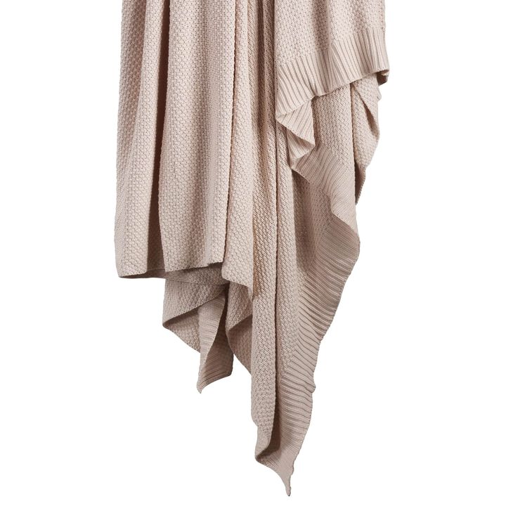 Cotton Knit Blush Full/Queen Blanket