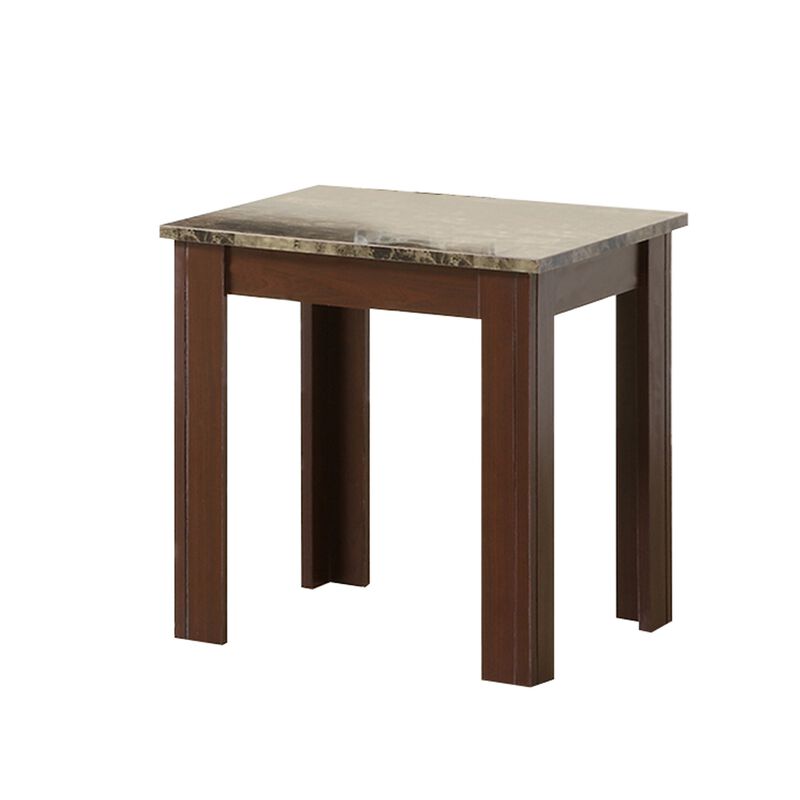 Solid Modern Style 3 piece occasional table set, Brown-Benzara