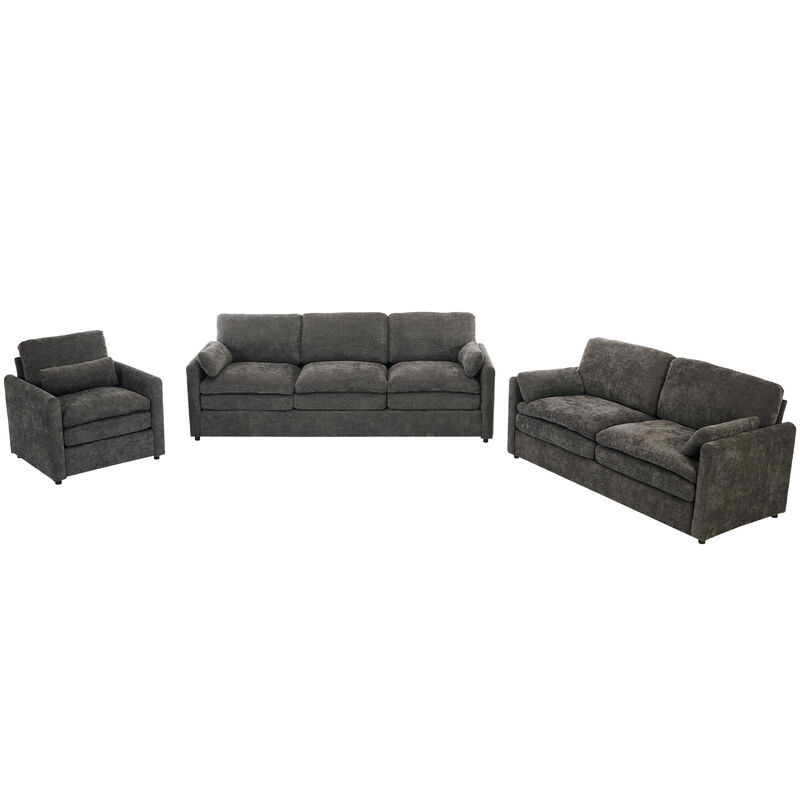 Merax Cozy Chenille Upholstered Sofa Set