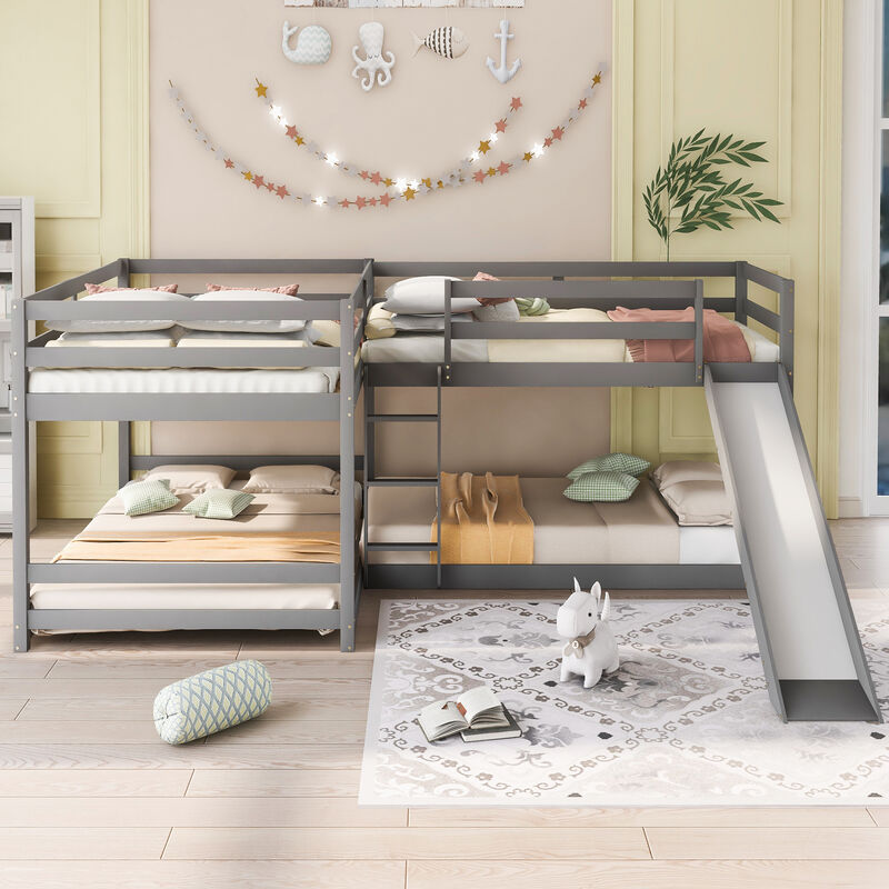 Merax Full and Twin Size L-Shaped Bunk Bed