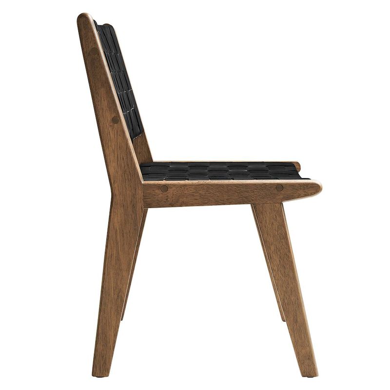 Saoirse Leather Wood Dining Side Chair Set of 2 image number 4