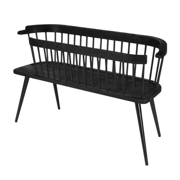 Butler Specialty Tempe Mango Wood Spindle Back 51.25"W Bench, Black