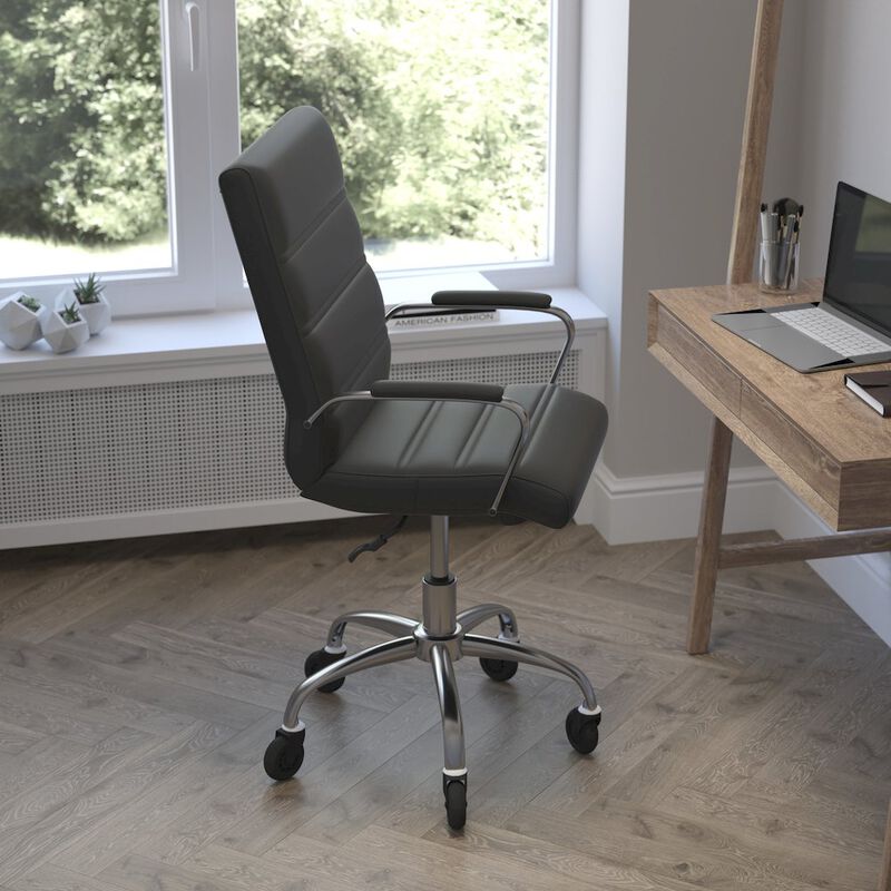 Flash Furniture Mid-Back Black Executive Swivel Office Chair with Chrome Frame, Arms, image number 6