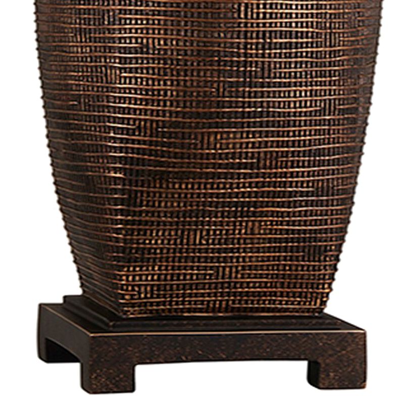 Table Lamp with Polyresin Urn Shape Base, Bronze-Benzara image number 4