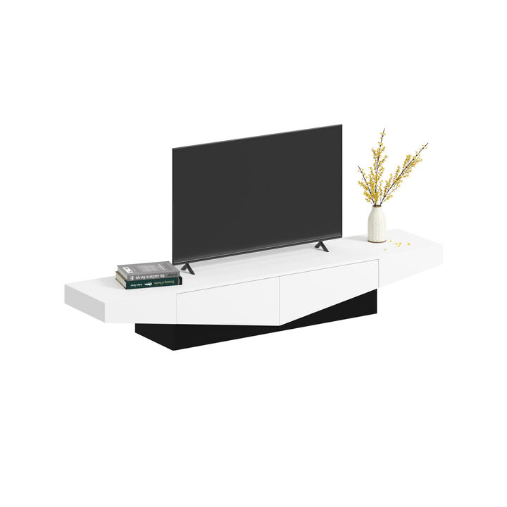 FUFU&GAGA Modern/Contemporary TV Cabinet (Accommodates TVs up to 70-in), White