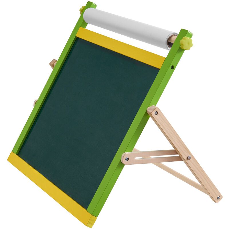 3-in-1 Wooden Kids Tabletop Art Easel with Magnetic Board, Chalkboard and Paper Roll image number 5