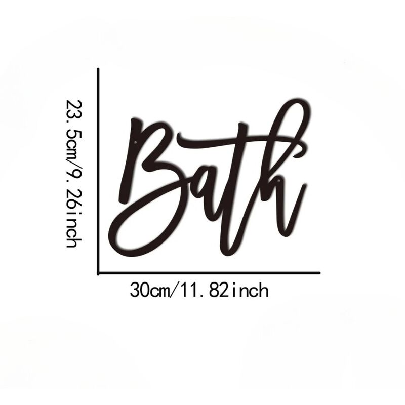 Metal BATH Letter Wall Art, Bathroom Decor Accent, Decorative Wall Sign image number 2