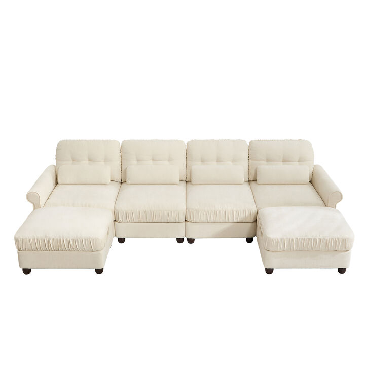 Jokceg Chenille U‑Shape Modular Sectional Sofa