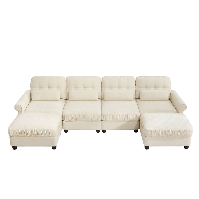 Jokceg Chenille U‑Shape Modular Sectional Sofa image number 0