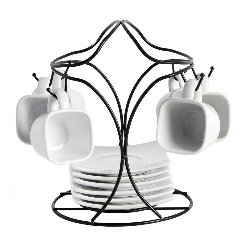Gibson Elite Gracious Dining 12 Piece 3.25 Ounce Ceramic Espresso Cup and Saucer Set in White image number 1