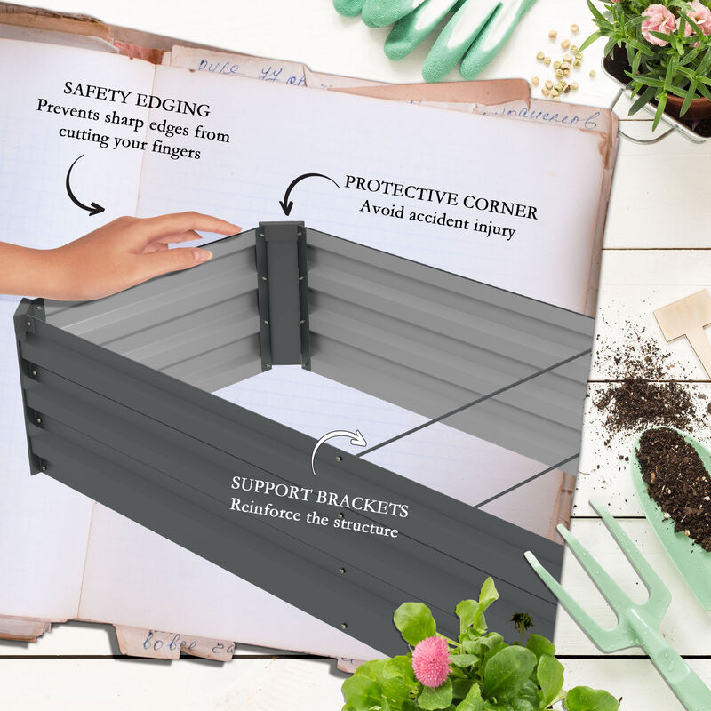 Hivvago Durable Raised Planter for Flowers and Veggies image number 5