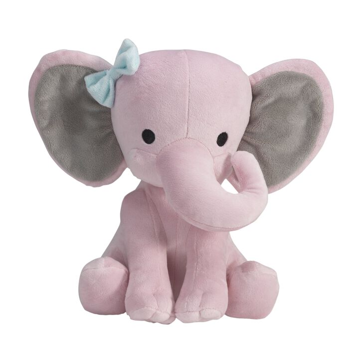 Bedtime Originals Twinkle Toes Pink Plush Elephant Stuffed Animal 10 Inch- Hazel