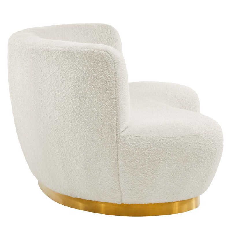 Kindred Boucle Upholstered Upholstered Fabric Sofa White EEI-5487-GLD-IVO