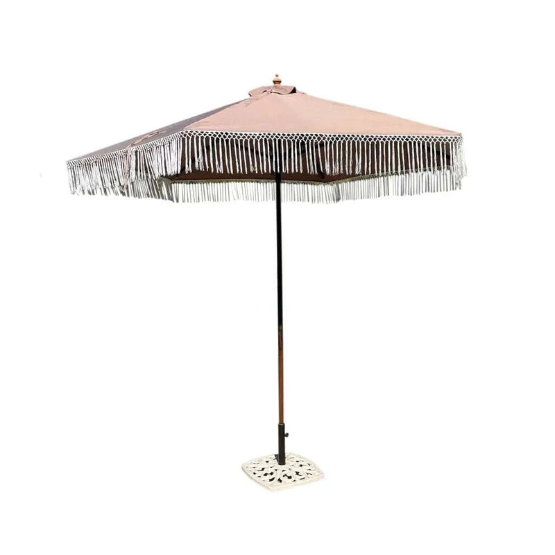 9ft 6 Ribs Replacement Umbrella Canopy w/ Tassels (Canopy Only) image number 0