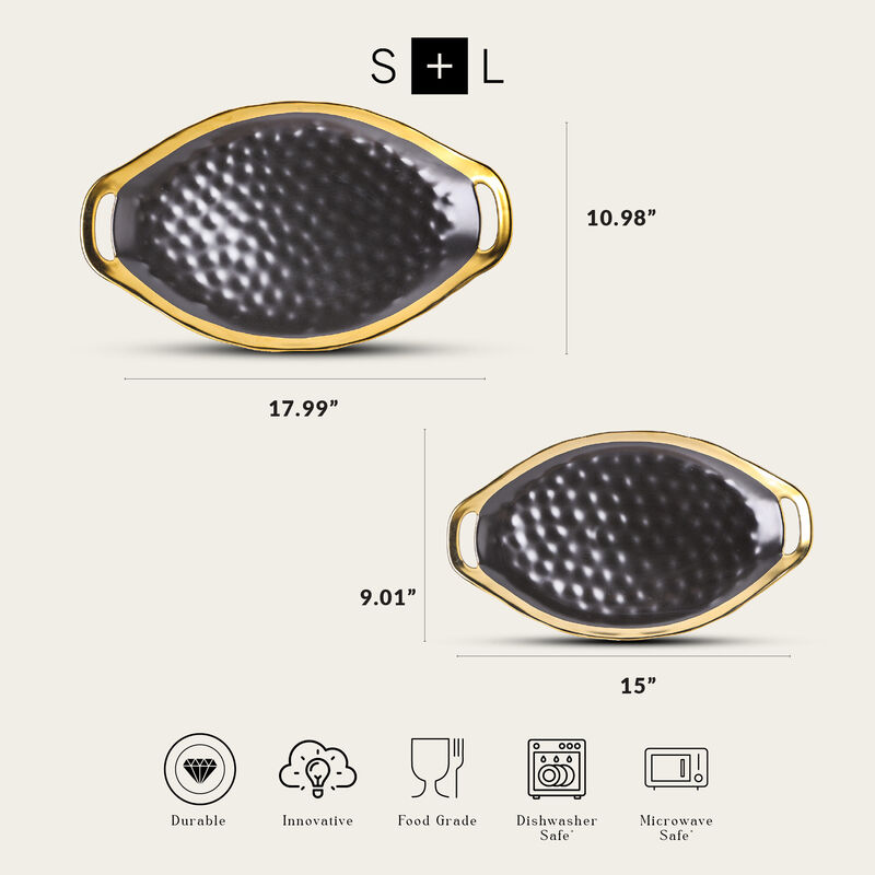 Stone Lain Florian Porcelain Serving Plate Set 2 Piece