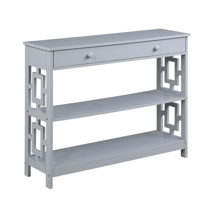 Convenience Concepts Town Square 1 Drawer Console Table, Gray