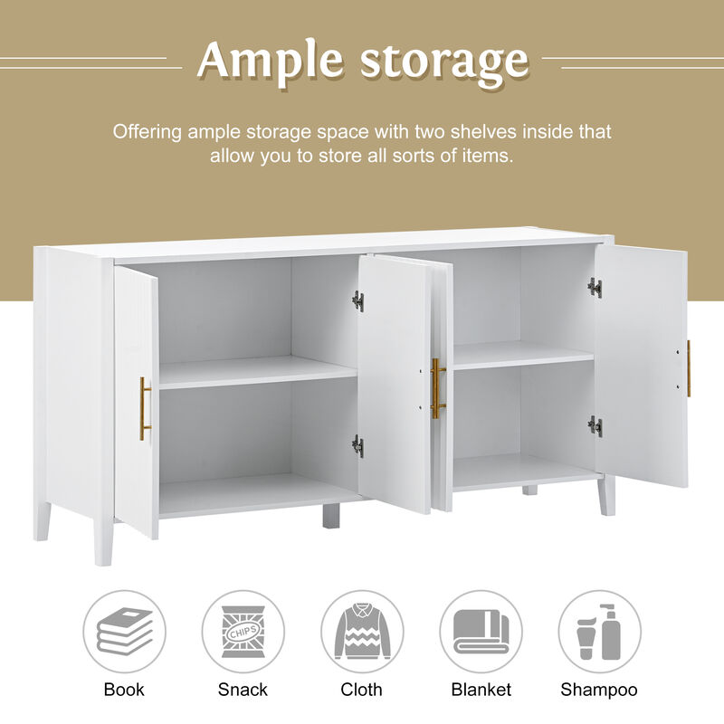 Fambep Modern Wavy-Slatted Storage Sideboard image number 6