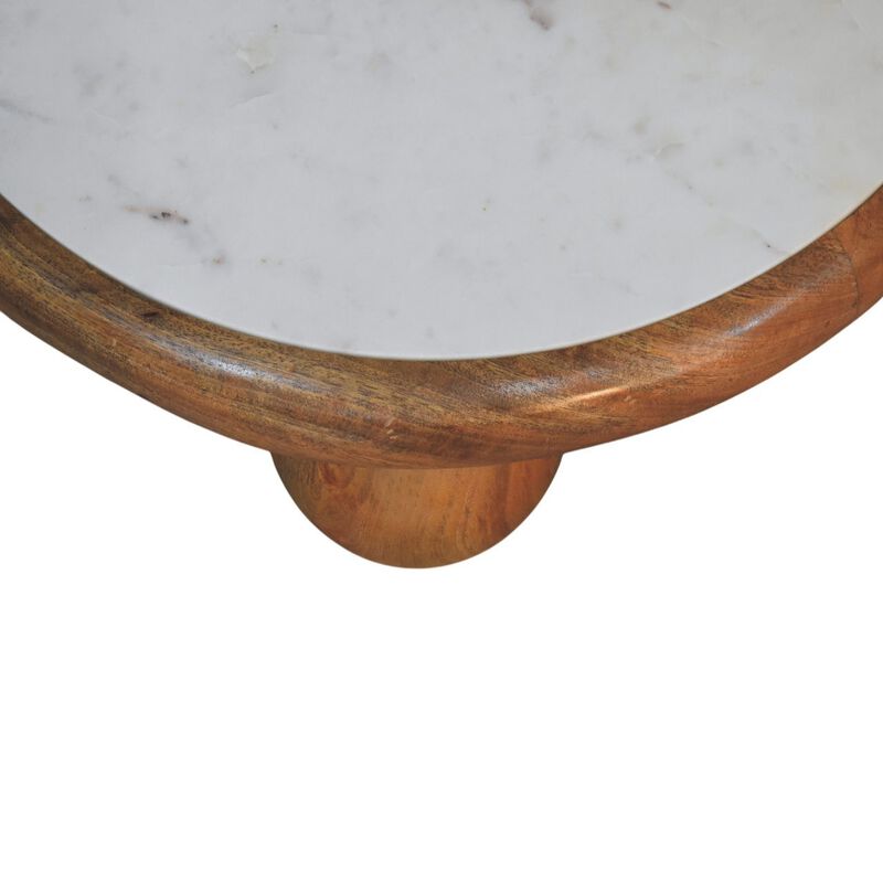 Artisan Furniture Solid Wood Bola Round Coffee Table , Brown image number 3