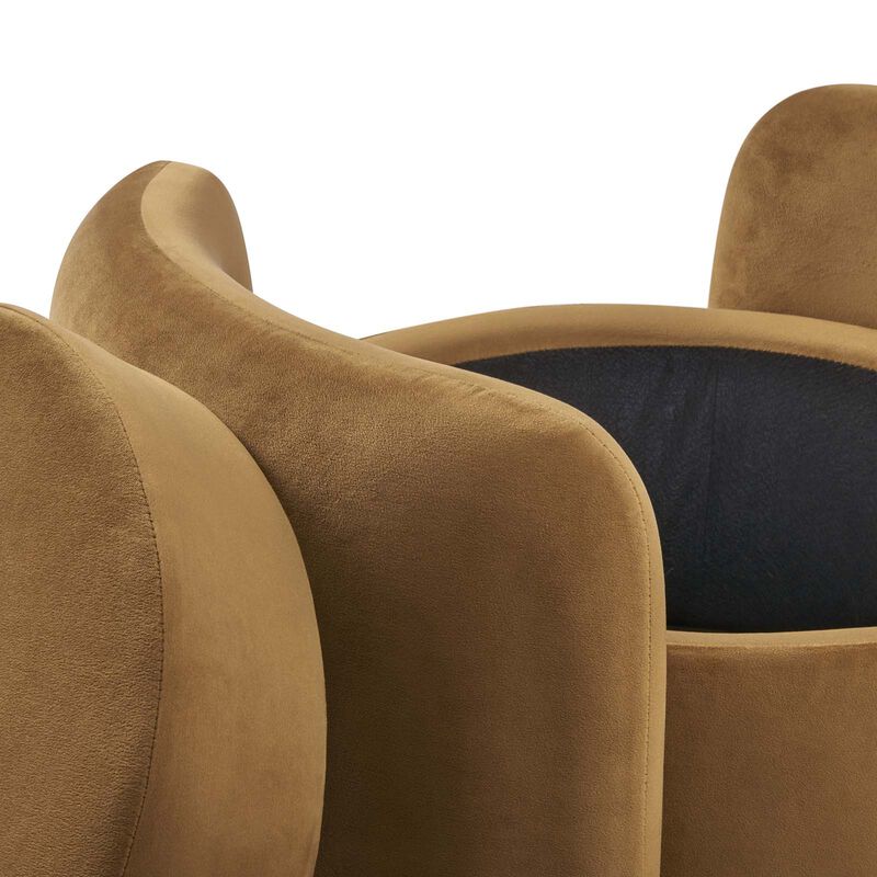 Nebula Upholstered Performance Velvet Ottoman image number 6