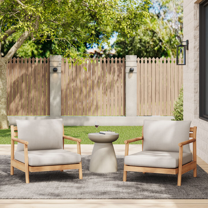 Christopher Knight Home Malcolm Rustic Patio Acacia Wood Club Chair with Water-Resistant Cushion