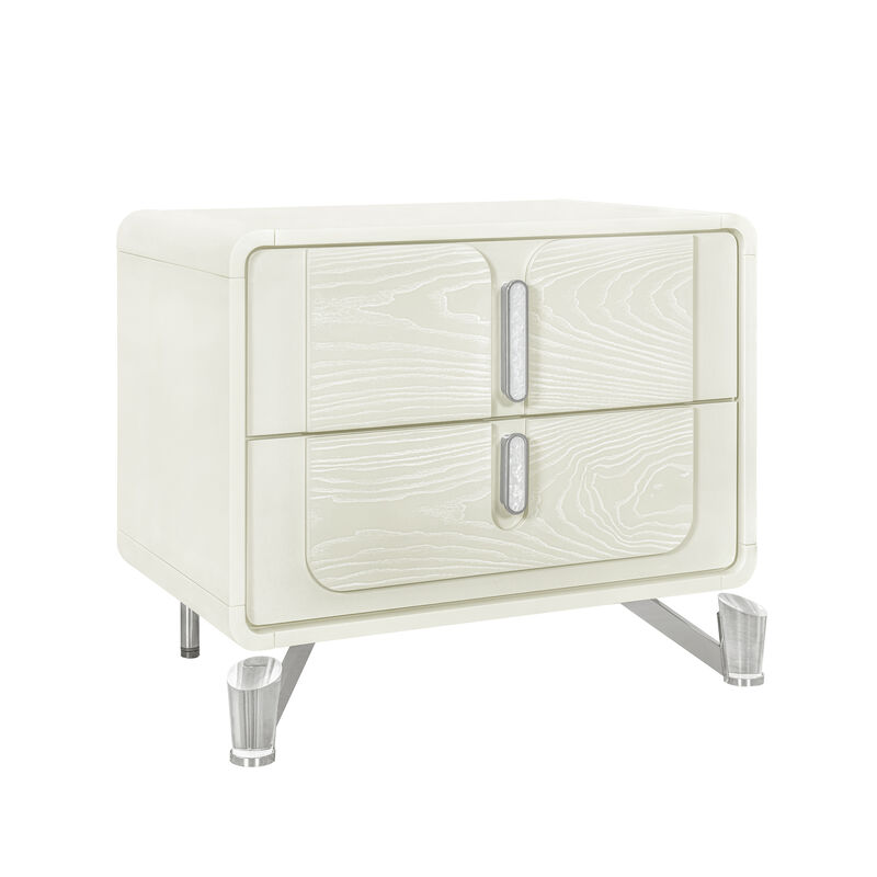 Lyra Beige Nightstand with USB Charging Port image number 2