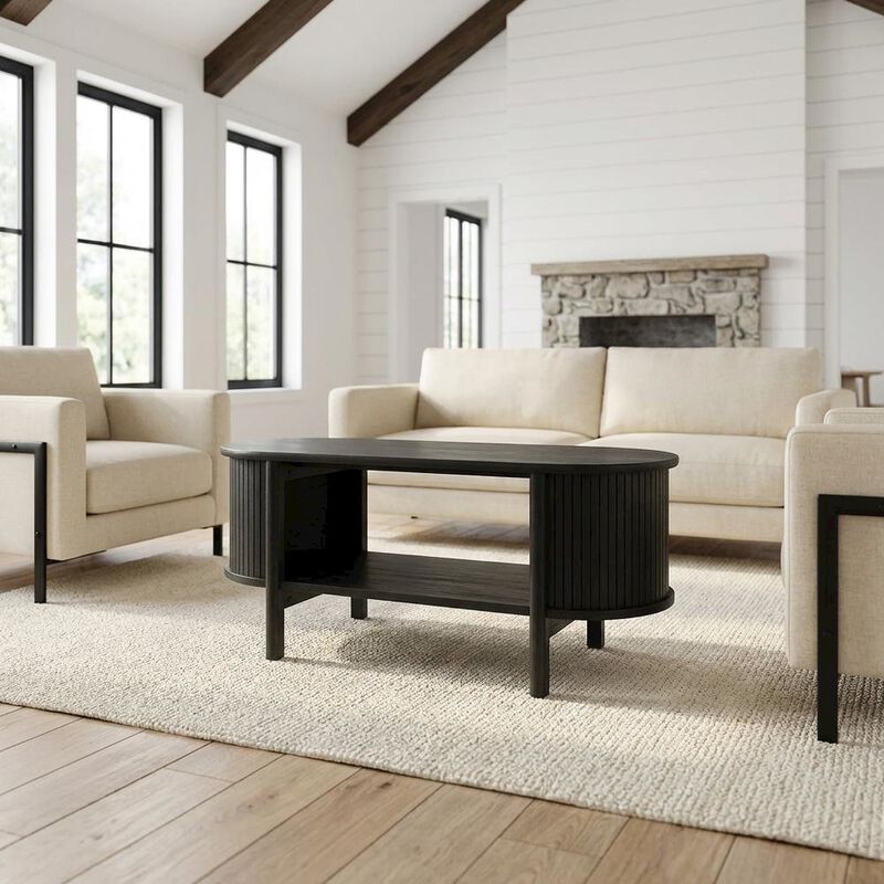 Modern Coffee Table with 35lb Weight and Stylish Base image number 3