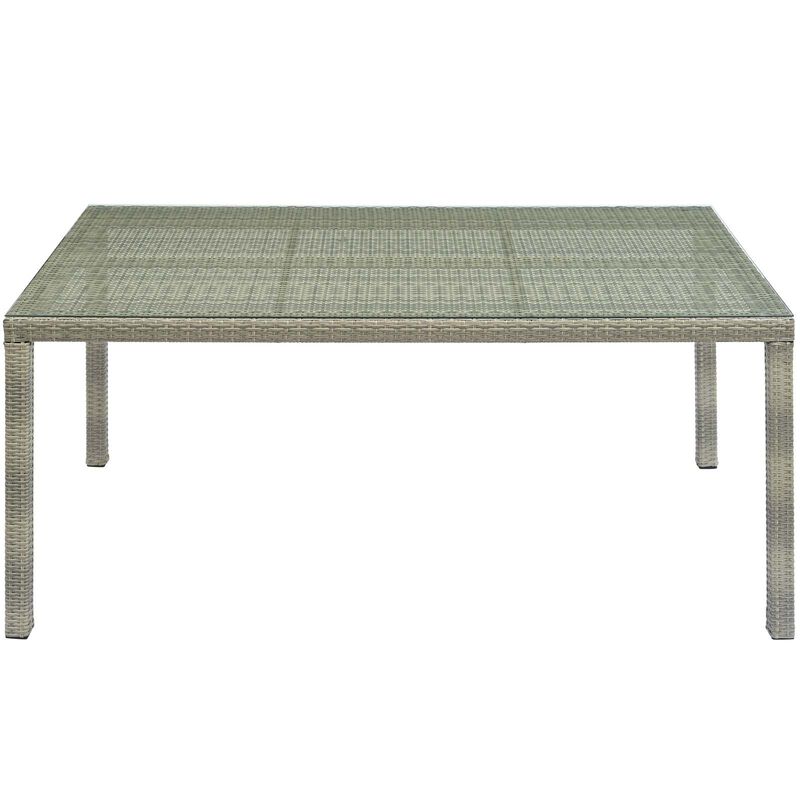 Modway - Conduit 70" Outdoor Patio Wicker Rattan Dining Table Light Gray image number 1