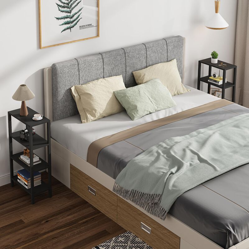 TUTOTAK Small Side Table, Narrow End Table, Skinny Sofa Table, Slim Nightstand, Couch Table, Living Room, Bed Room, Black TB01BK