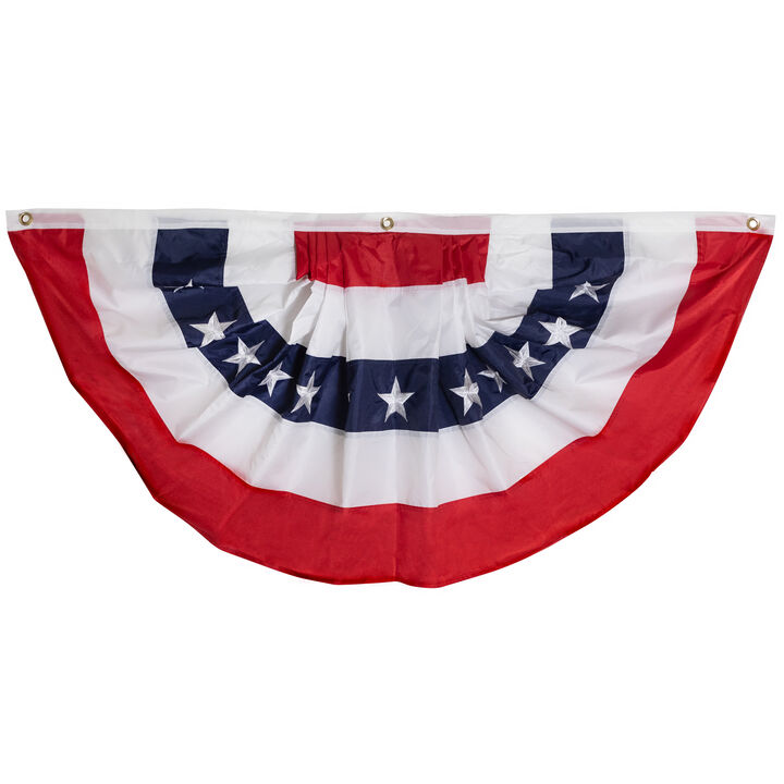 Patriotic Pleated USA Bunting Flag 48" x 24"