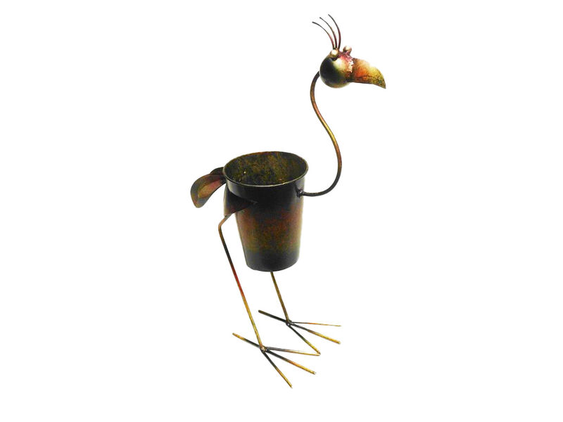 Iron Standing Rooster Planter Décor