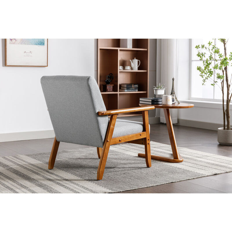 Streamdale Mid-Century Modern Leisure Chair with Wood Accents