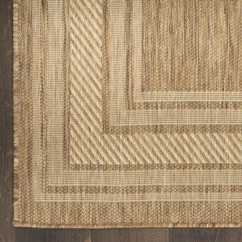 HomeRoots 6' X 9' Natural Geometric Indoor Outdoor Area Rug image number 2