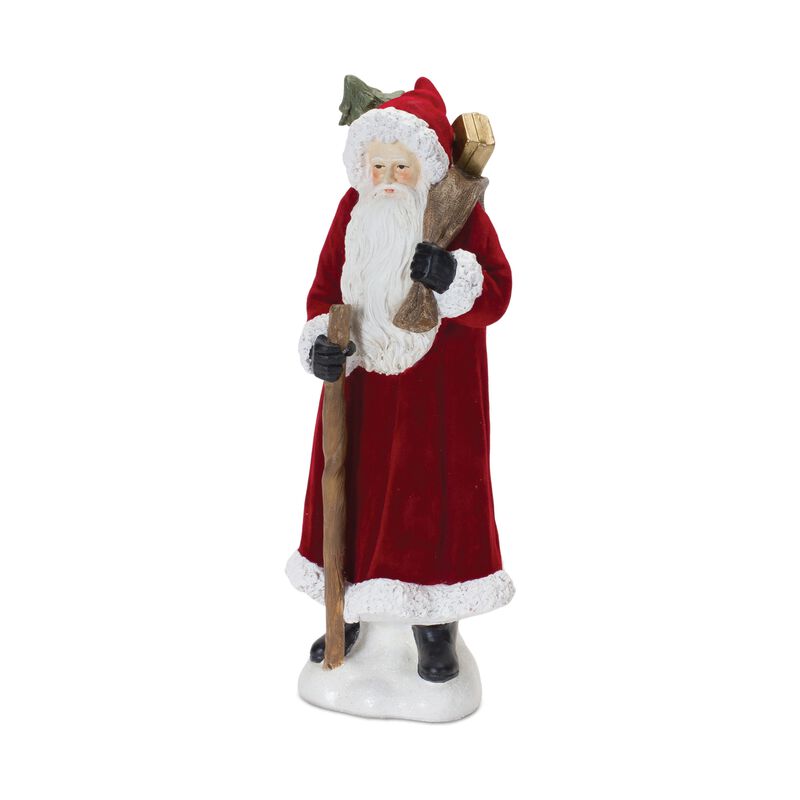 Set of 2 Resin Santa Statues for Festive Christmas Displays