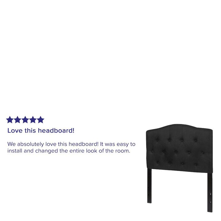 Flash Furniture Tufted Upholstered Twin Size Headboard in Black Fabric