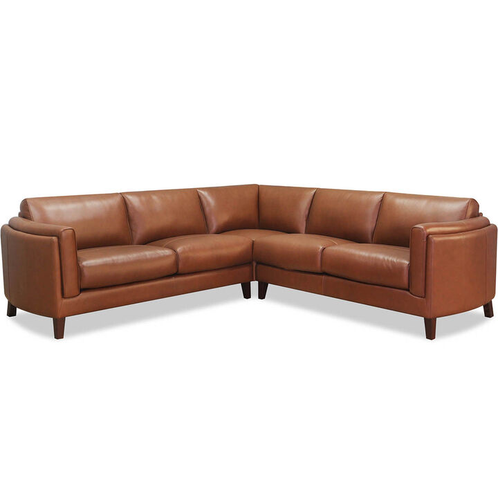 Maui Top Grain Leather Symmetrical Sectional