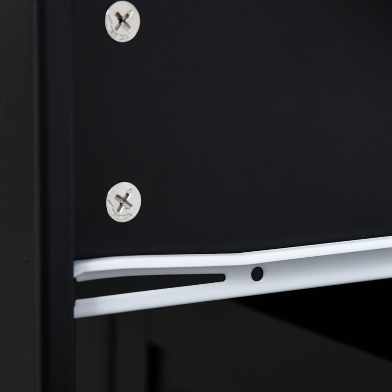 Streamdale Black Mobile Kitchen Island with Drop Leaf and Storage