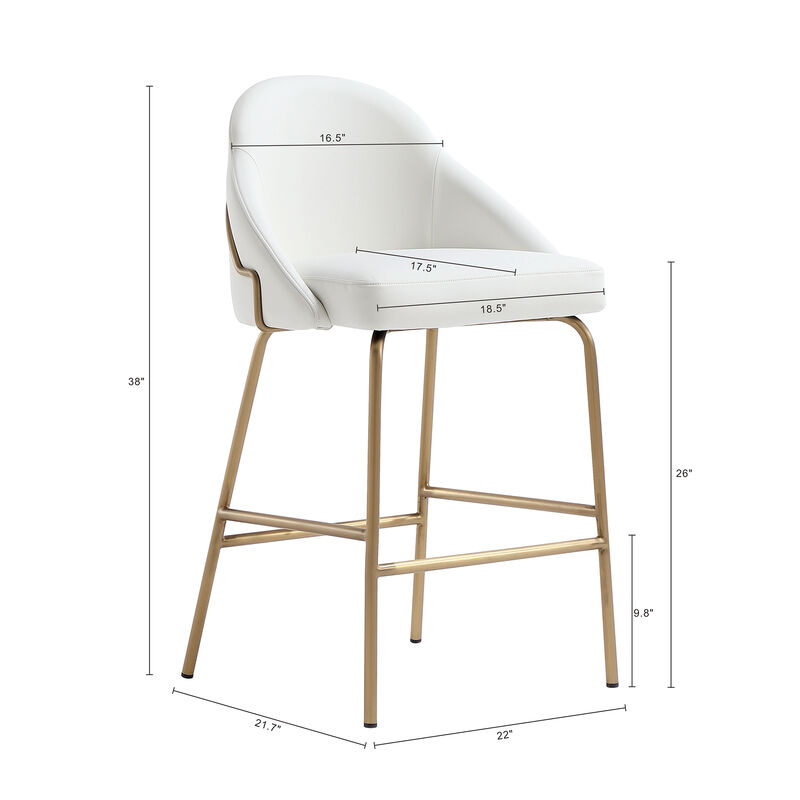 Gracie Counter Stools in White and Gold (Set of 2)