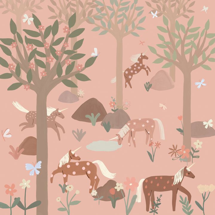 Day Dreamers Unicorn Pink Mural RB351