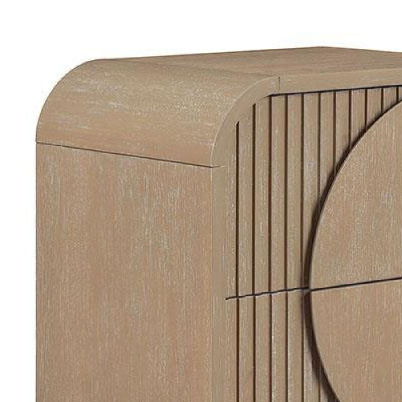 2pc King Bedroom Set, Natural Brown Wood, Nightstand image number 6