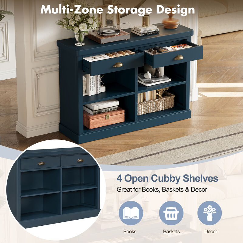 Hegrer 2 Drawers and Open Storage Shelves  Console Table image number 6