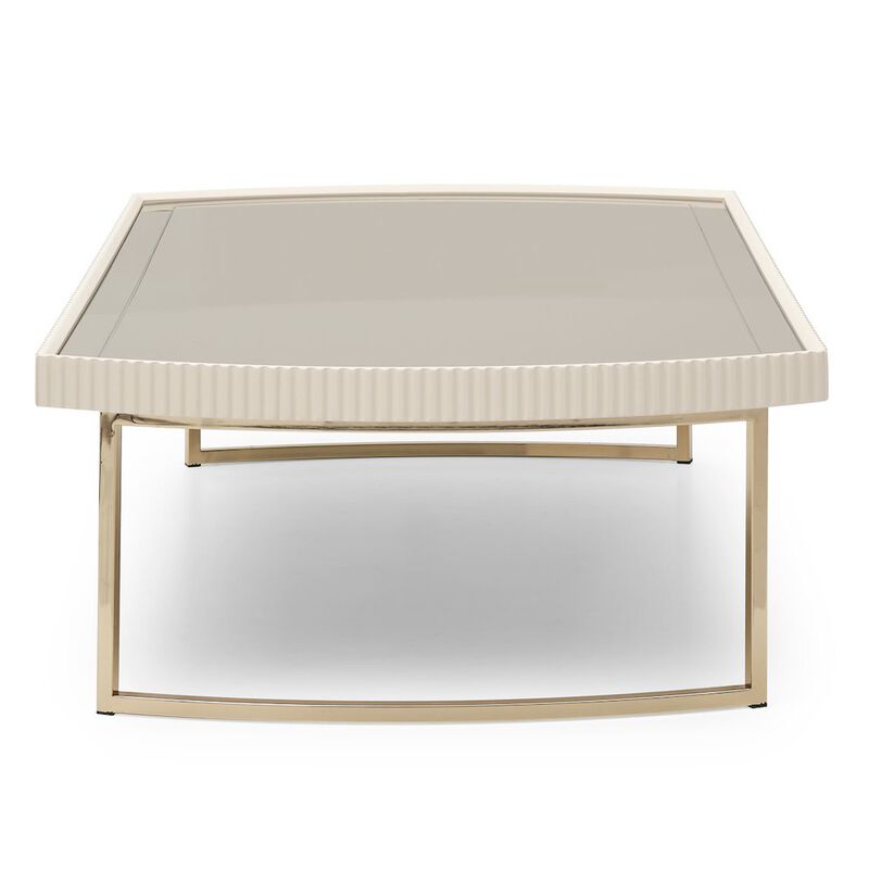 Michael Amini Lisbon Cocktail Table - Silken Matte Cream image number 2