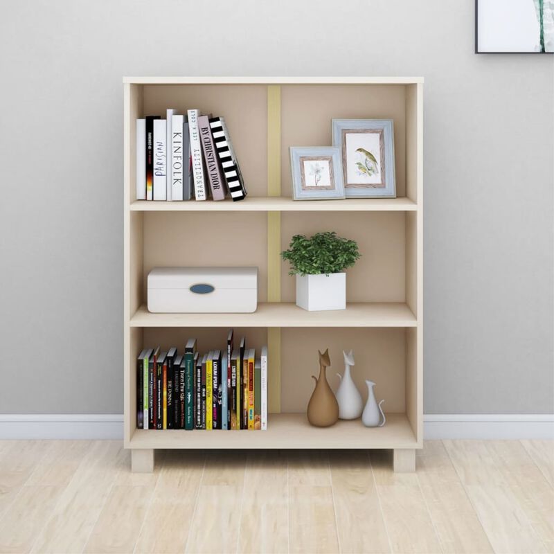 vidaXL Book Cabinet Honey Brown 33.5"x13.8"x13.8" Solid Wood Pine