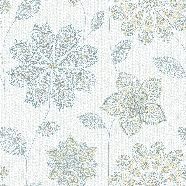 Aqua Gypsy Floral Peel & Stick Wallpaper