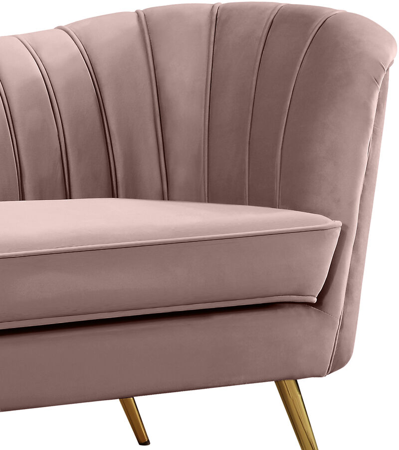 Meridian Furniture Margo Pink Velvet Loveseat image number 3